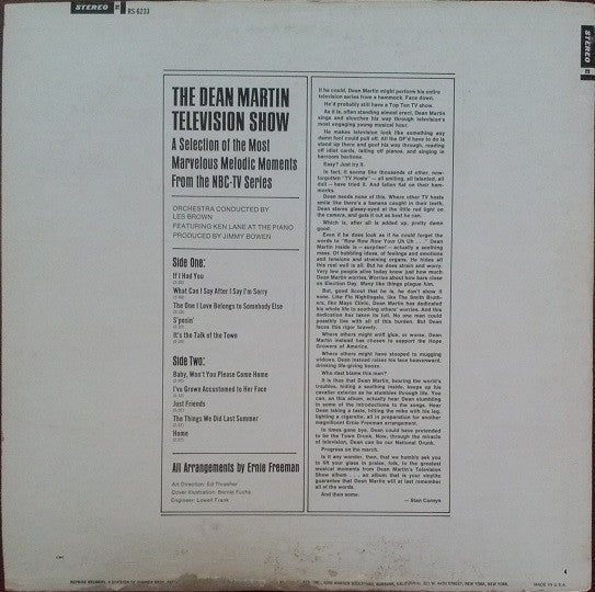 Martin, Dean - The Dean Martin Television Show (VG+) (Vinyl LP)