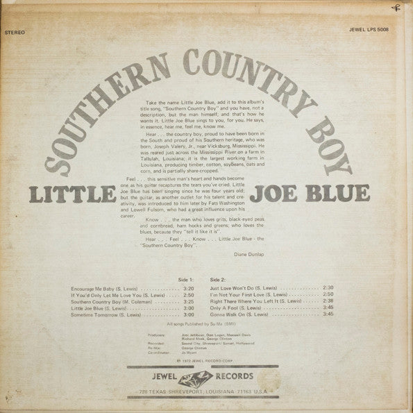 Blue, Little Joe - Southern Country Boy (Vinyl, VG) (Vinyl LP)