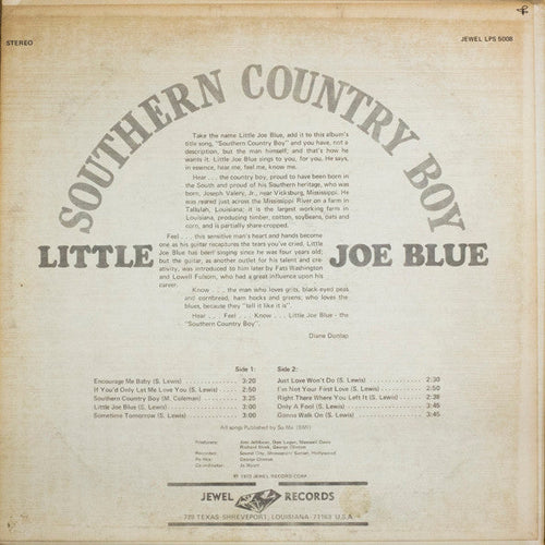Blue, Little Joe - Southern Country Boy (Vinyl, VG) (Vinyl LP)