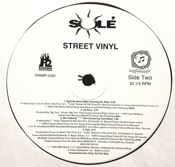 Sole - Street Vinyl (VG+) (Vinyl LP)
