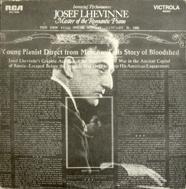 Lhevinne, Josef - Master Of The Romantic Piano (VG+) (Vinyl LP)