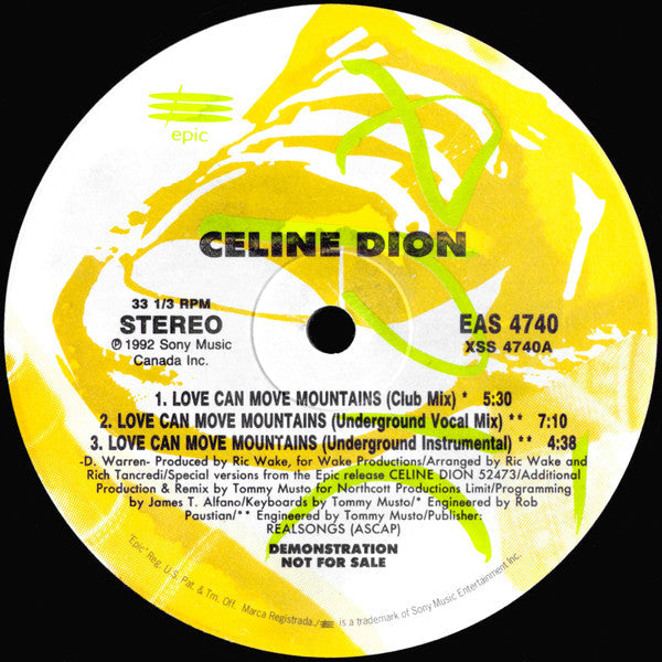 Dion, Celine - Love Can Move Mountains (VG+) (Vinyl LP)