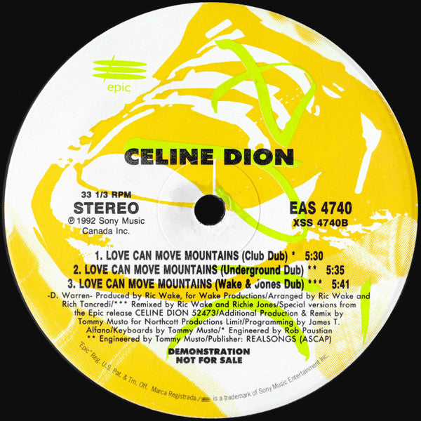 Dion, Celine - Love Can Move Mountains (VG+) (Vinyl LP)