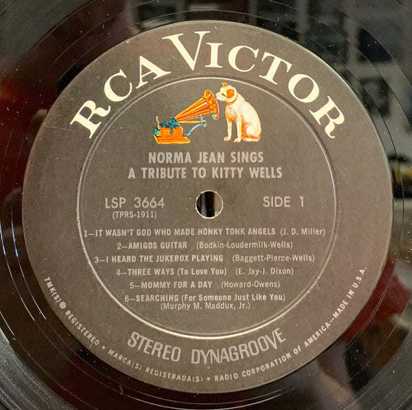 Norma Jean - Sings A Tribute To Kitty Wells (VG) (Vinyl LP)