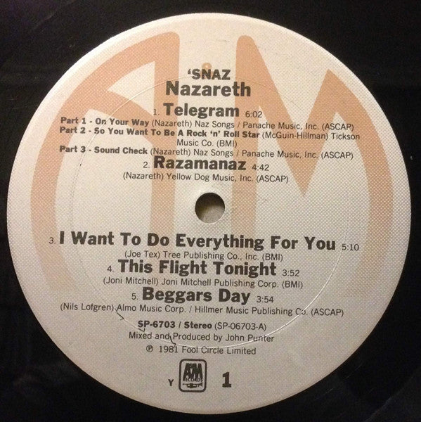 Nazareth  - 'Snaz (Vinyl, VG) (Vinyl LP)