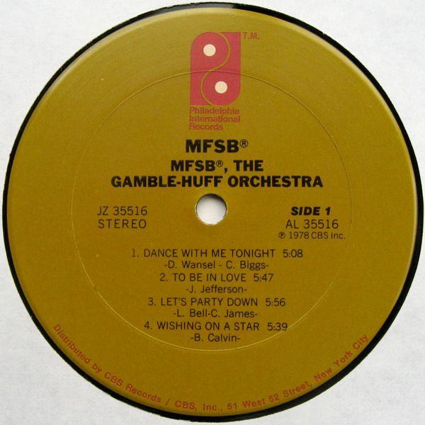 MFSB - MFSB, The Gamble-Huff Orchestra (VG) (Vinyl LP)