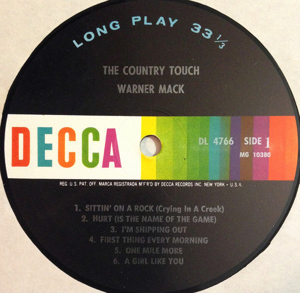 Mack, Warner - The Country Touch (VG) (Vinyl LP)