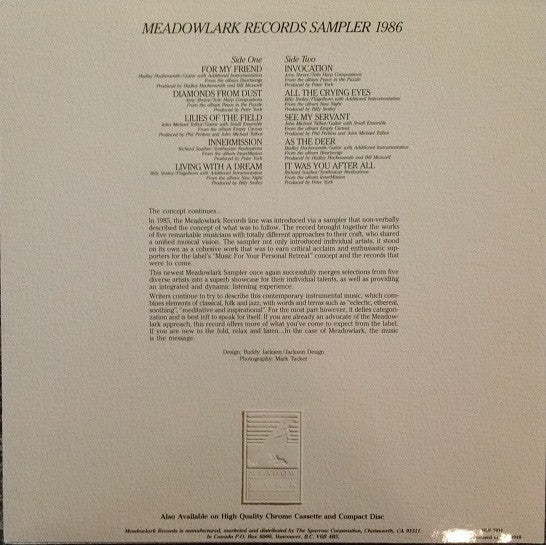 Various Artists - Meadowlark Sampler 1986 (NM or M-) (Vinyl LP)