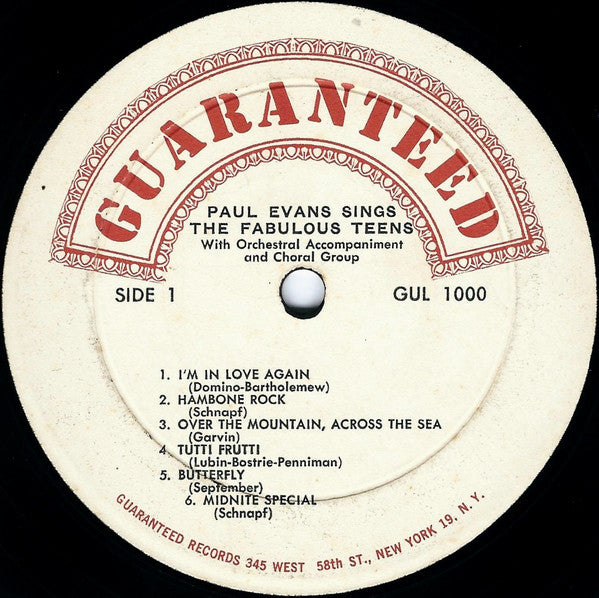 Evans, Paul - Paul Evans Sings The Fabulous Teens (VG+) (Vinyl LP)