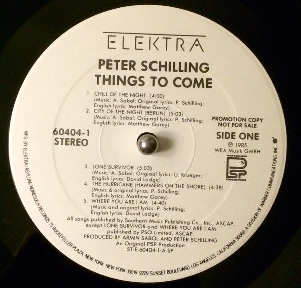 Schilling, Peter- Things To Come (VG+) (Vinyl LP)
