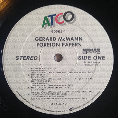 McMann, Gerard - Foreign Papers (VG+) (Vinyl LP)