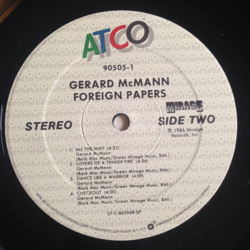 McMann, Gerard - Foreign Papers (VG+) (Vinyl LP)
