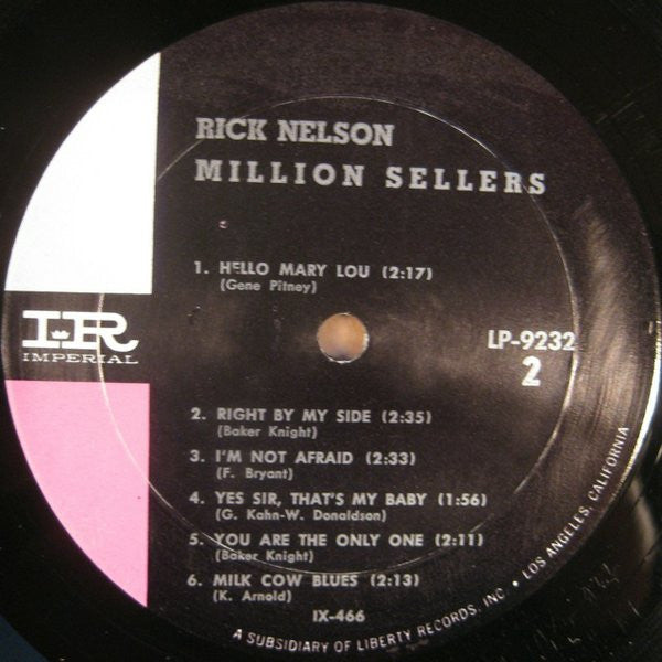 Nelson, Rick - Million Sellers (VG) (Vinyl LP)