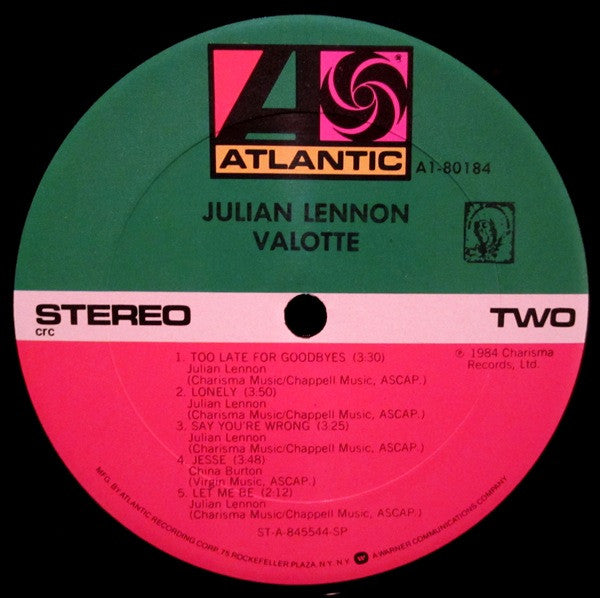 Lennon, Julian - Valotte (VG+) (Vinyl LP)