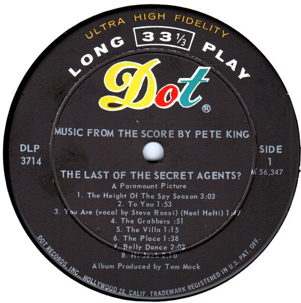 The Last Of The Secret Agents? (Music From The Score) (VG+) (Vinyl LP)