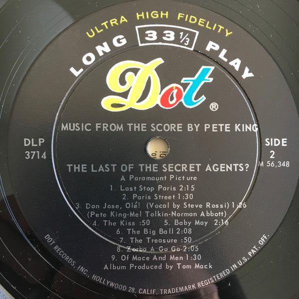 The Last Of The Secret Agents? (Music From The Score) (VG+) (Vinyl LP)
