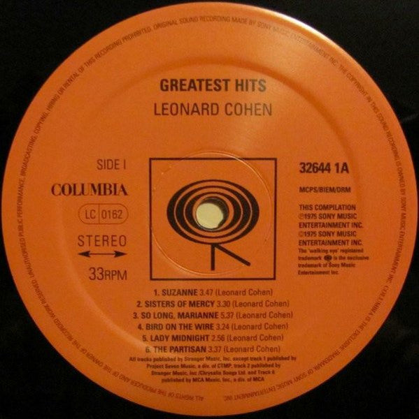 Cohen, Leonard - Greatest Hits (Vinyl, NM or M-) (Vinyl LP)