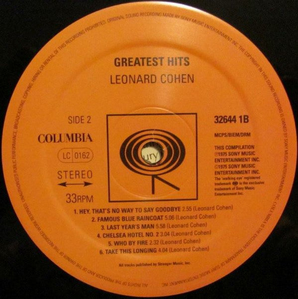 Cohen, Leonard - Greatest Hits (Vinyl, NM or M-) (Vinyl LP)