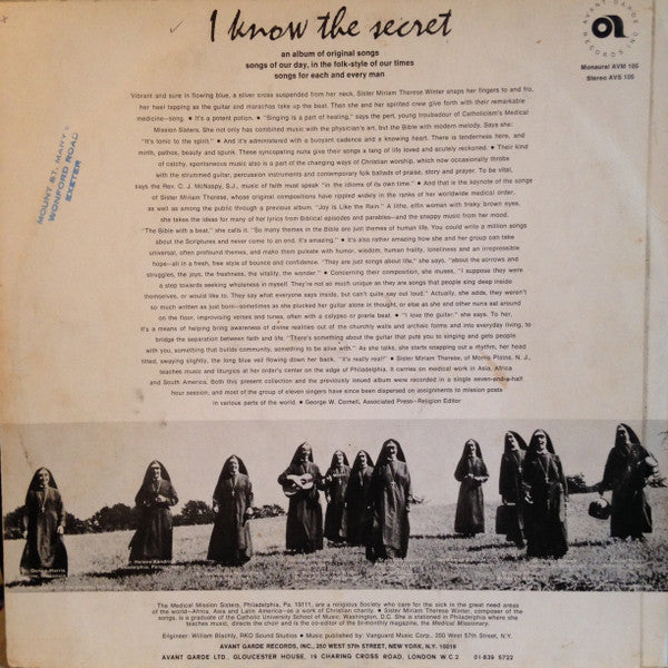 Medical Mission Sisters - I Know The Secret (VG) (Vinyl LP)