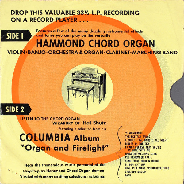 Shutz, Hal - The Hammond Chord Organ (G+) (Vinyl LP)