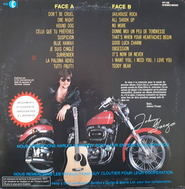Farago, Johnny - Pour Les Amateurs D'Elvis Seulement Vol. 2 (VG+) (Vinyl LP)