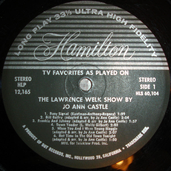 Castle, Jo Ann - TV Favorites As Played On The Lawrence Welk Show (VG) (Vinyl LP)