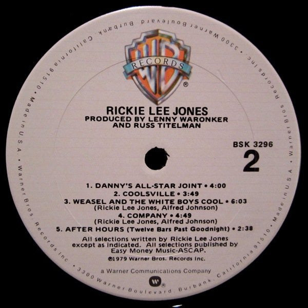Jones, Rickie Lee - Rickie Lee Jones (Vinyl, VG) (Vinyl LP)