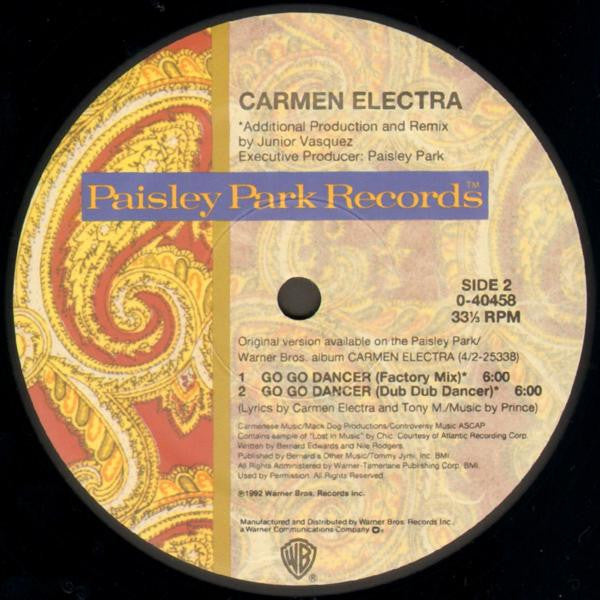 Electra, Carmen - Go Go Dancer (VG+) (Vinyl LP)