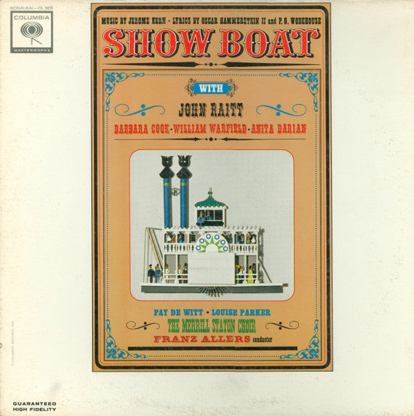 Kern, Jerome Lyrics By Oscar Hammerstein II And P.G. Wodehouse / With John Raitt, Barbara Cook, William Warfield, Anita Darian - Show Boat (Vinyl, VG) (Vinyl LP)