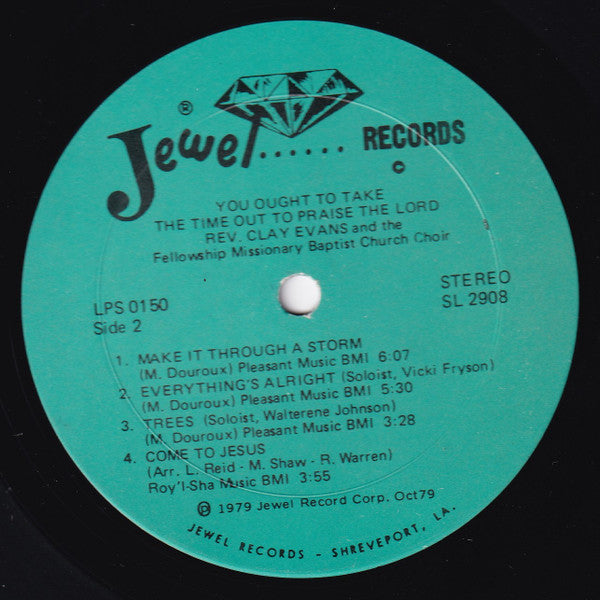 Evans, Rev. Clay And The Ship - You Ought To Take Time Out To Praise The Lord (VG) (Vinyl LP)
