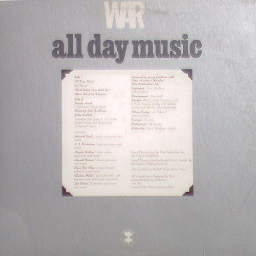 War - All Day Music (Vinyl, VG) (Vinyl LP)