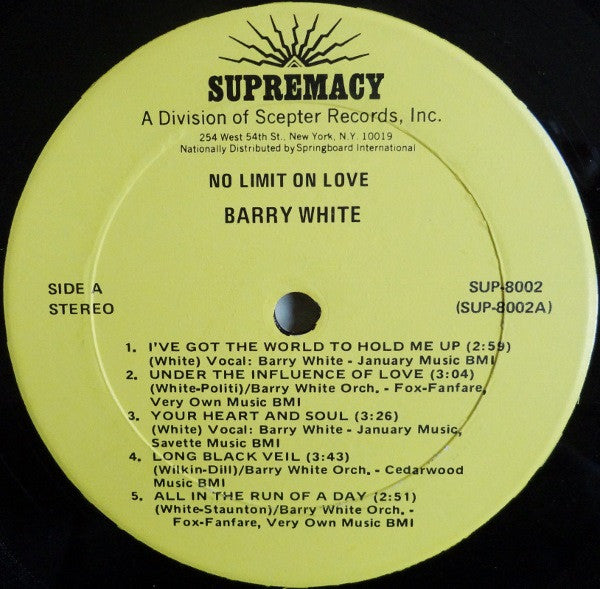 White, Barry - No Limit On Love (Vinyl, VG+) (Vinyl LP)
