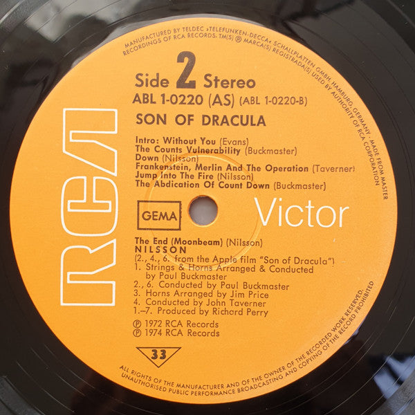 Nilsson, Harry - Son Of Dracula (VG+) (Vinyl LP)