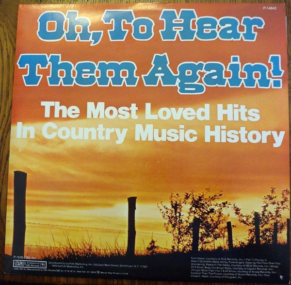 Various - "Oh, To Hear Them Again!" (VG+) (Vinyl LP)