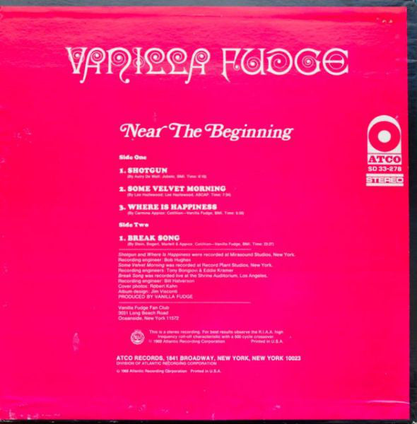 Vanilla Fudge - Near The Beginning (VG+) (Vinyl LP)