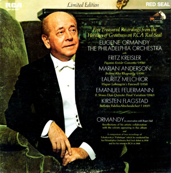 Ormandy, The Philadelphia Orchestra With Fritz Kreisler, Marian Anderson, Lauritz Melchior, Emanuel Feuermann, Kirsten Flagstad - Five Treasured Recordings From The Heritage Of Greatness On RCA Red Seal (VG+) (Vinyl LP)