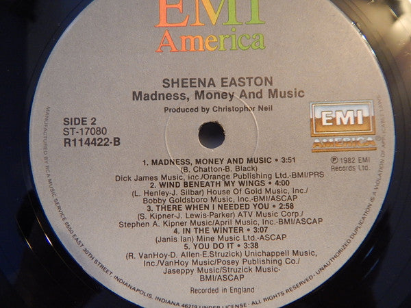 Easton, Sheena - Madness, Money And Music (VG+) (Vinyl LP)