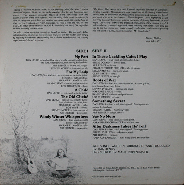 Jenks, Dan - Say No More (VG+) (Vinyl LP)