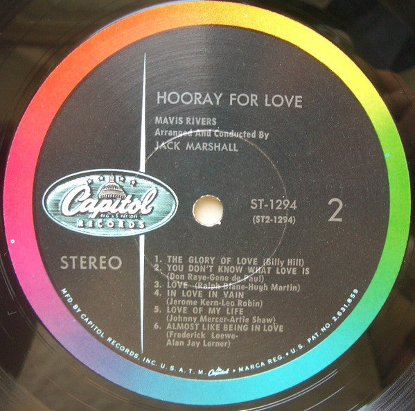 Rivers, Mavis - Hooray For Love (VG+) (Vinyl LP)