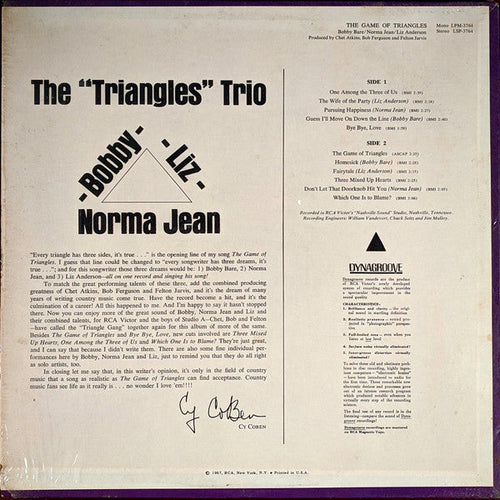 Bare, Bobby / Norma Jean / Liz Anderson - The Game Of Triangles (VG+) (Vinyl LP)