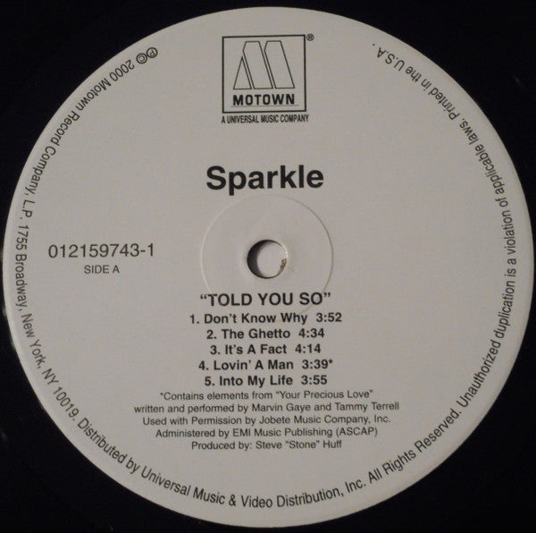Sparkle  - Told You So (VG+) (Vinyl LP)