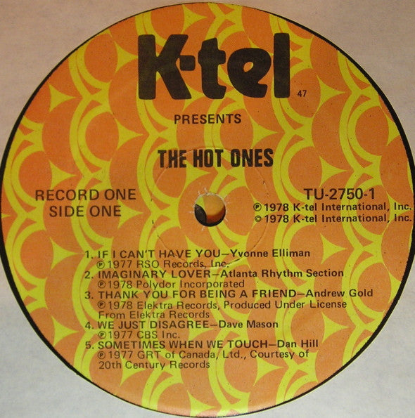 Various - The Hot Ones (Vinyl, VG) (Vinyl LP)