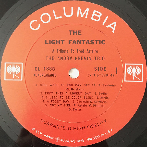 Previn, Andre Trio With Red Mitchell And Frankie Capp - The Light Fantastic, A Tribute To Fred Astaire (VG+) (Vinyl LP)