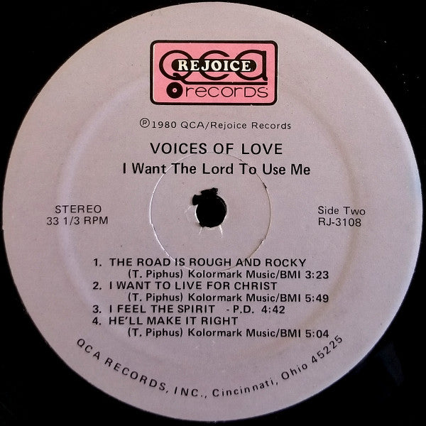 Voices Of Love - I Want The Lord To Use Me (Vinyl, VG+) (Vinyl LP)