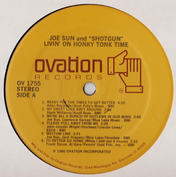 Sun, Joe With Shotgun  - Livin' On Honky Tonk Time (VG+) (Vinyl LP)