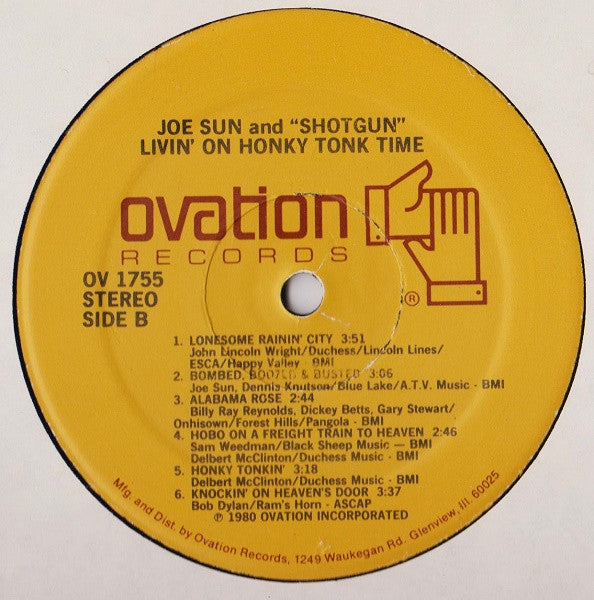 Sun, Joe With Shotgun  - Livin' On Honky Tonk Time (VG+) (Vinyl LP)