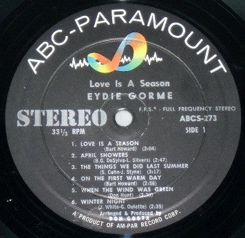 Gorme, Eydie - Love Is A Season (VG) (Vinyl LP)