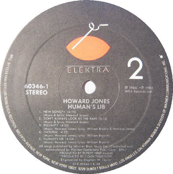 Jones, Howard - Human's Lib (VG+) (Vinyl LP)