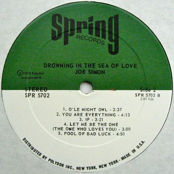 Simon, Joe - Drowning In The Sea Of Love (VG) (Vinyl LP)