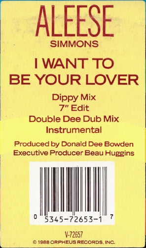 Simmons, Aleese - I Want To Be Your Lover (NM or M-) (Vinyl LP)